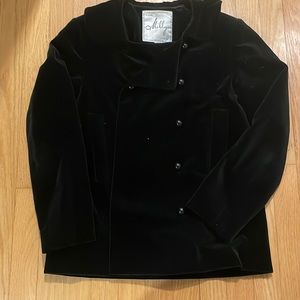 Milly velvet military jacket with gold lining